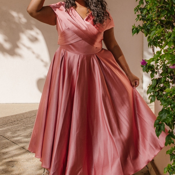 nightway dress rose gold One-Shoulder Rose Gold Long Formal Gown CB098 Rose Gold / 2 main image 1
